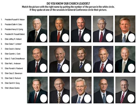 Do you know your church leaders | Lds general conference activities