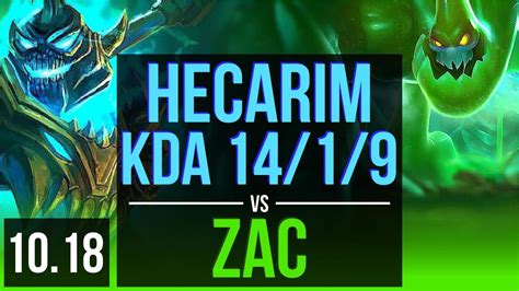 HECARIM Vs ZAC JUNGLE KDA 14 1 9 1 1M Mastery Points 800 Games