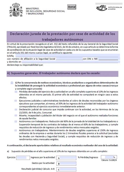 La Prestaci N Por Cese De Actividad Para Aut Nomos