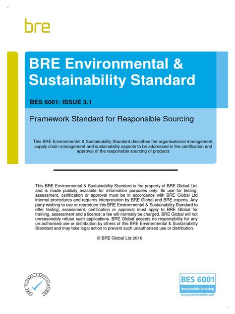 Bes 6001 Issue 31 Responsible Sourcing Pdf Greenhouse Gas