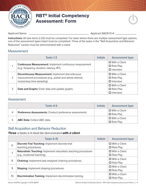 Rbt Competency Assessment