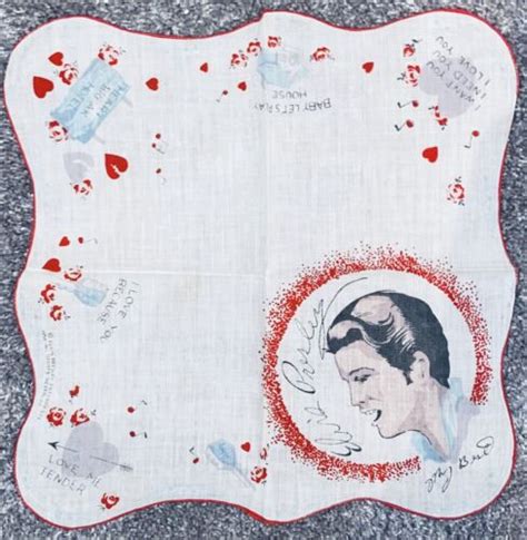 Elvis Presley Ent Original Fan Club Handkerchief Red Border