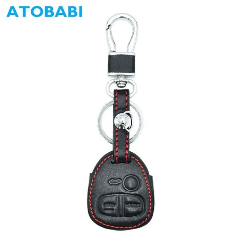 Atobabi Genuine Leather Car Key Case Keychain For Mitsubishi Outlander