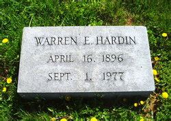 Warren Edmund Hardin 1896 1977 Mémorial Find a Grave