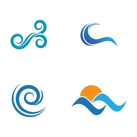 Elemento de negócio e símbolo do vetor do logotipo da onda marítima