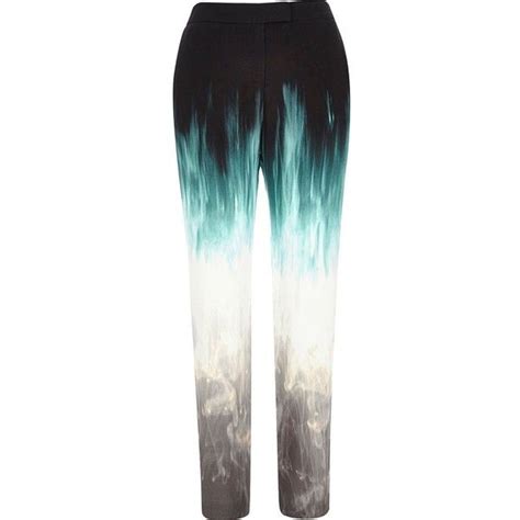 River Island Black Design Forum Faded Cigarette Pants Liked On