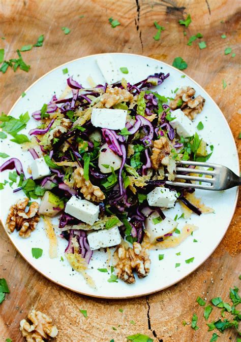 Rotkohl Wirsing Salat Mit Birne Waln Ssen Und Feta