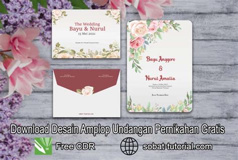 Download Desain Amplop Undangan Pernikahan Cdr Gratis Sobat Tutorial