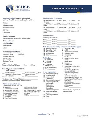 Fillable Online Achca Memberclicks Membership Application Achca Fax