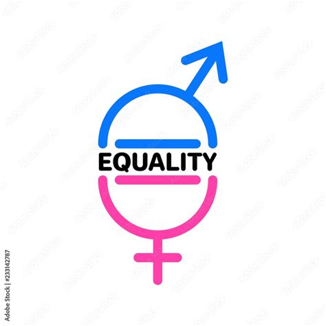 Gender Equality concept. Pink and blue male and female logos. Stock ...