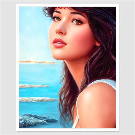 SD 03557 Phoebe Cates A Painting Of A Woman With Long Hair A