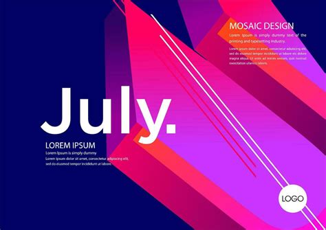 july calendar template with geometric shapes 28894779 Vector Art at ...