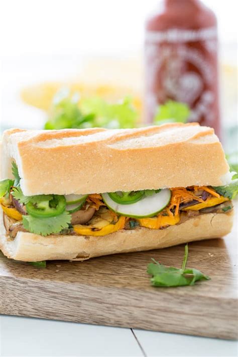 Vegetarian Grilled Veggie Banh Mi Sandwiches Recipe