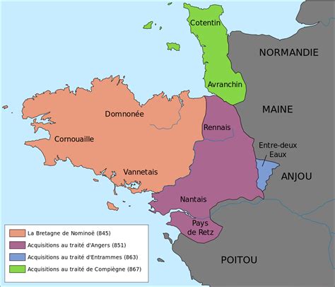 Traité de Compiègne 867 Wikipédia Carte bretagne Bretagne et