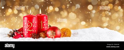 Second Nd Sunday In Advent With Candle Christmas Time Decoration Deco