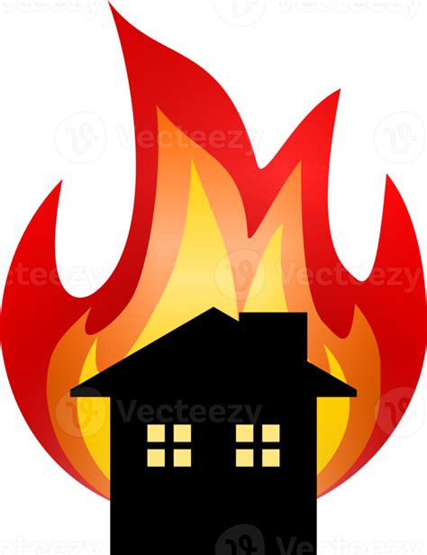 House Fire Flame Burning Icon 27388447 Png