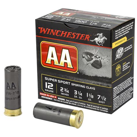 Winchester AA Sporting Clays 12 Ga 2 3 4 1 1 8 Oz 7 5 Lead Shot 250