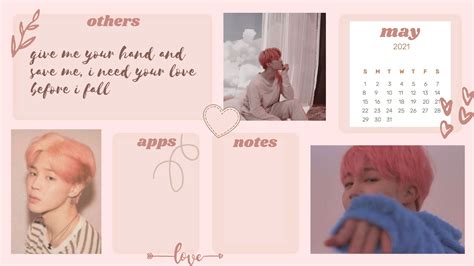 Bts Jimin Desktop Organizer Wallpaper H Nh Nh Bts M Y T Nh