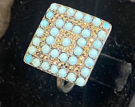 Proantic Bague Argent Turquoises Et Marcassites