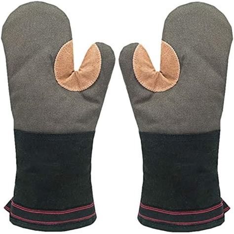 Oven Gloves Heat Resistant Gauntlet Long Thick Large Oven Mitts Cotton