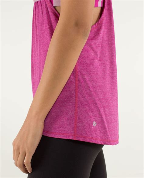 Lululemon In Run Tank Heathered Raspberry Micro Macro Stripe