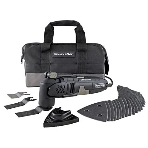 Rockwell Sonicrafter 31 Piece Corded 3 Amp Variable Speed Oscillating Multi Tool Kit With Soft