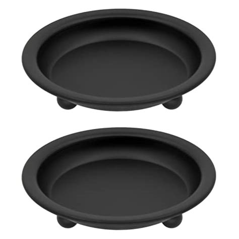 Thindolex Lot De 2 Bougeoirs En Fer Noir Mat Style Soucoupe Pour Pilier