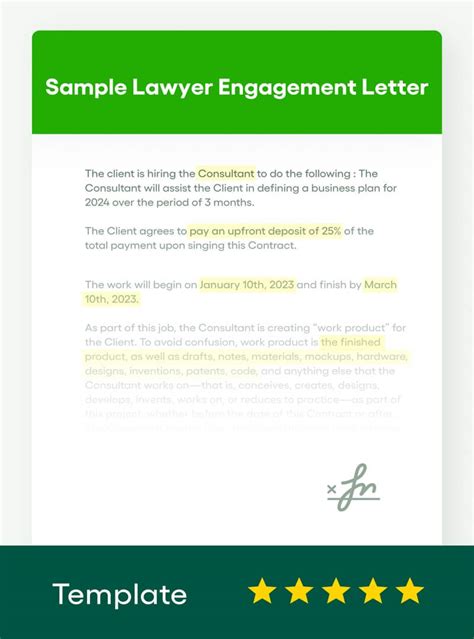 Sample Lawyer Engagement Letter Free 2024 Updated Bonsai