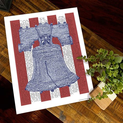 Liberty Bell Word Art Declaration Of Independence Free Etsy