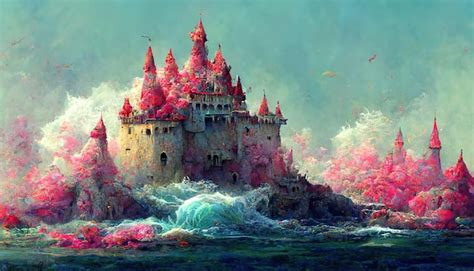 Premium Photo | Coral fortress concept art illustration