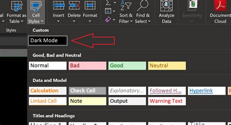 How Can I Use A Dark Background Theme For The Cells For Microsoft Excel