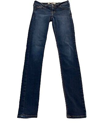 Womens Junior Size R Hollister Jeans Low Rise Skinny Stretch Dark