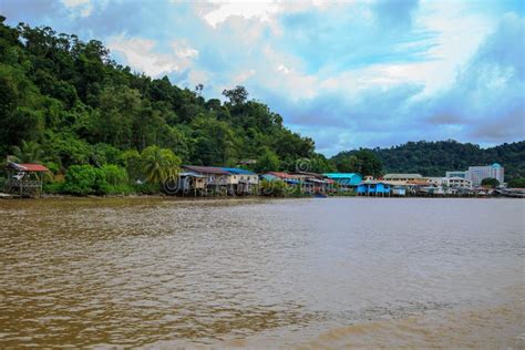 The Village Is Located On The Banks Of The Limbang River Serawak Stock