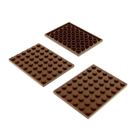 3x Lego Bau Platte 6x8 Basic Reddish Braun Star Wars 8780 4223729 3036