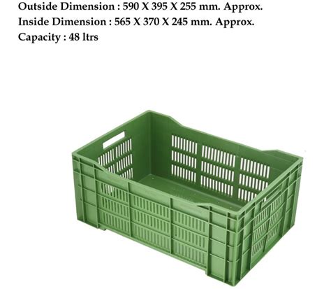 Plastic Rectangular Fruit Vegetable Crates X Ltr Model