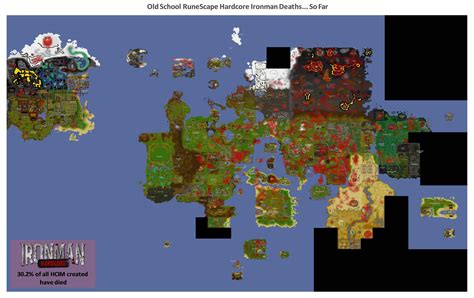 Really Cool Map Of All The Hcim Deaths In Old School Runescape R Runescape