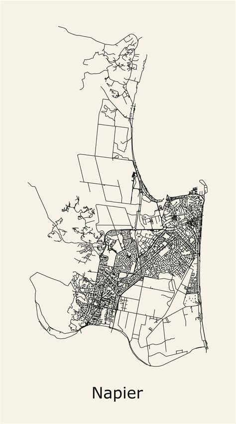 City Road Map Of Napier New Zealand 36594244 Vector Art At Vecteezy