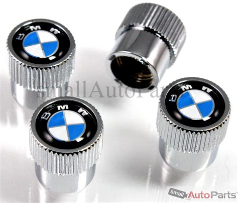 4 Genuine BMW Roundel Logo Chrome ABS Tire Wheel Stem Air Valve CAPS