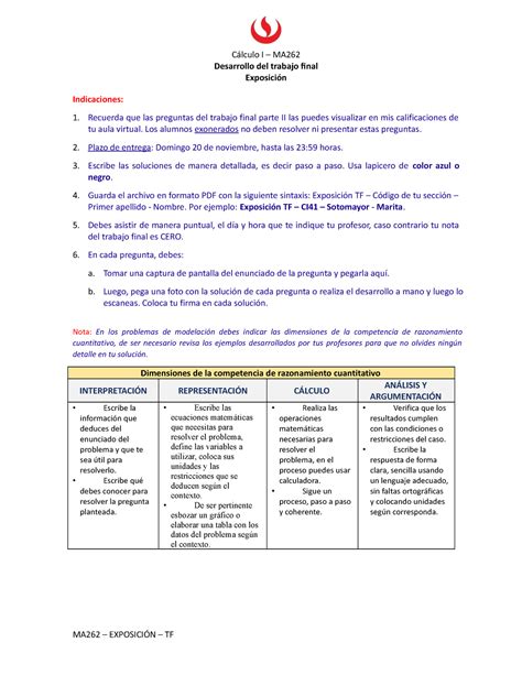 Ma Plantilla Desarrollo Del Trabajo Final Tf Exposici N