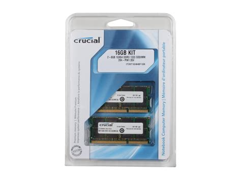 Crucial 16GB 2 X 8GB 204 Pin DDR3 SO DIMM DDR3L 1333 PC3L 10600