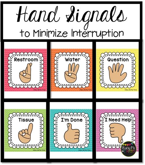 Printable Classroom Hand Signals Printable Templates Free