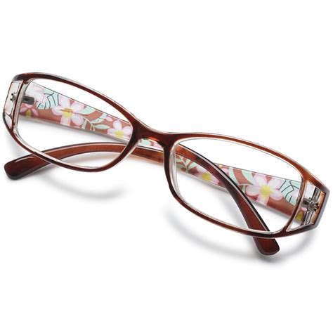 Koosufa Womens Floral Color Reading Glasses 2 75 Quality Rectangle Readers Eyeglasses Eyewear