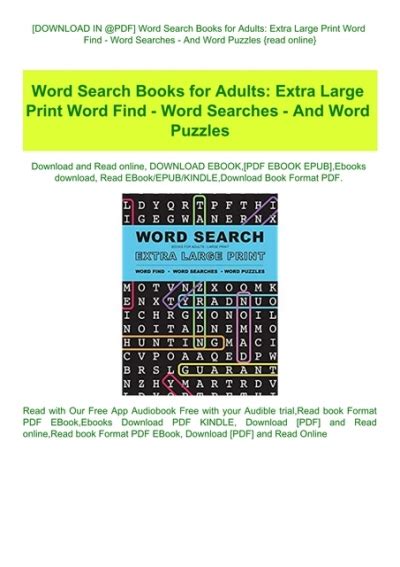 [download In Pdf] Word Search Books For Adults Extra Large Print Word Find Word Searches