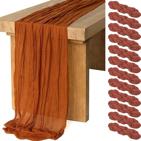 Amazon Artrixa Pack Terracotta Cheesecloth Table Runner Ft X