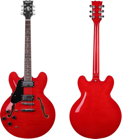 Musoo Guitare Lectrique De Jazz Style Corps Semi Creux En Rable