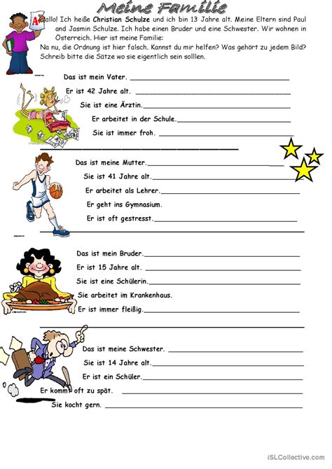 Meine Familie English ESL Worksheets Pdf Doc