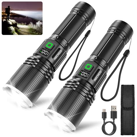 Rechoo Rechargeable Flashlights High Lumens Lumens Pack