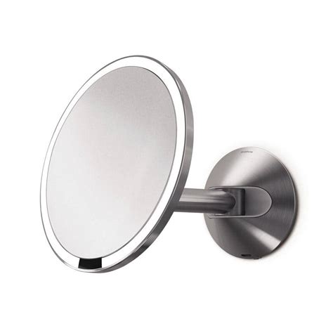 simplehuman Wall-Mount Lighted Sensor-Activated Vanity Makeup Mirror in ...