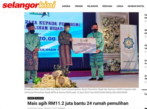 Selangor Kini MAIS Agih RM11 2 Juta Bantu 24 Rumah Pemulihan Media