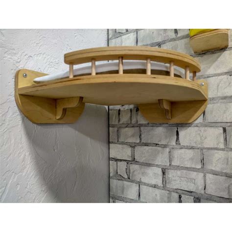 Corner Rounded Front Wooden Cat Wall Shelf Catsplay Superstore